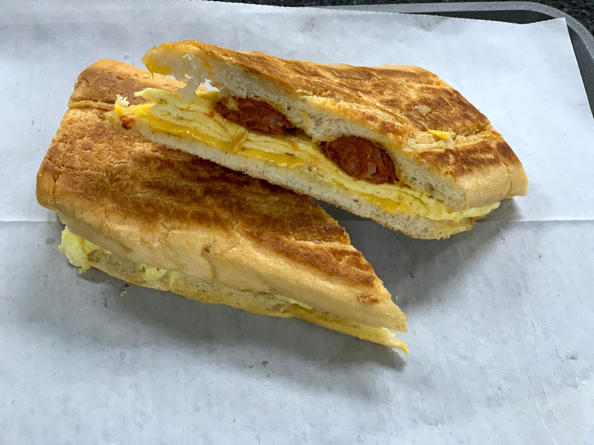 Chorizo Egg and Cheese Sandwich